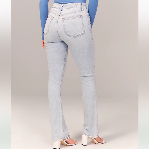 abercrombie and fitch curve love the 90s straight ultra high rise jeans - Picture 8 of 11